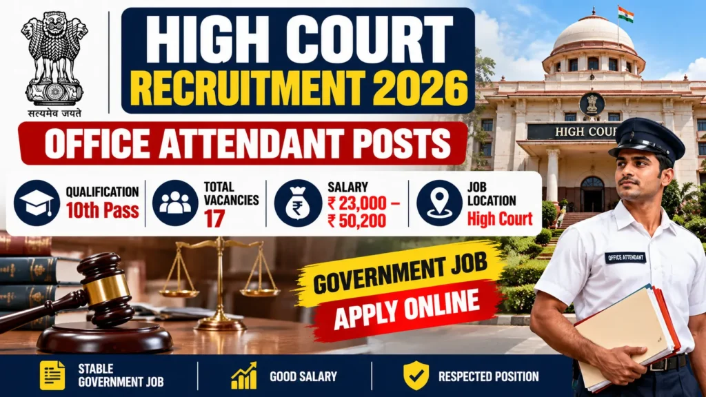 High Court Office Attendant Recruitment 2026