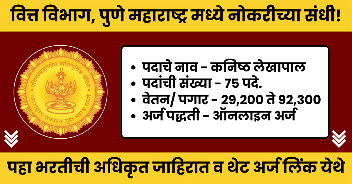 Finance Department Bharti 2025